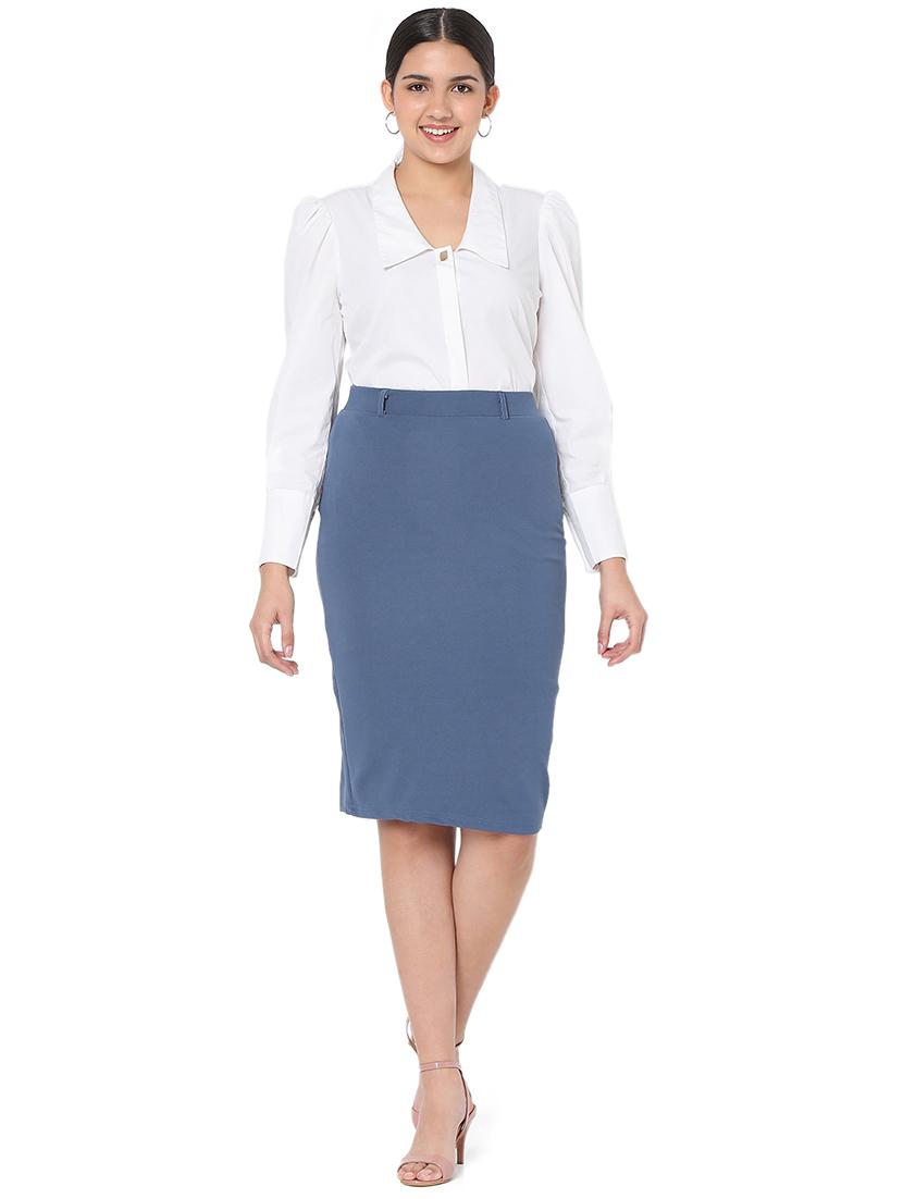 high rise solid pencil skirt - 18463151 - Standard Image - 3