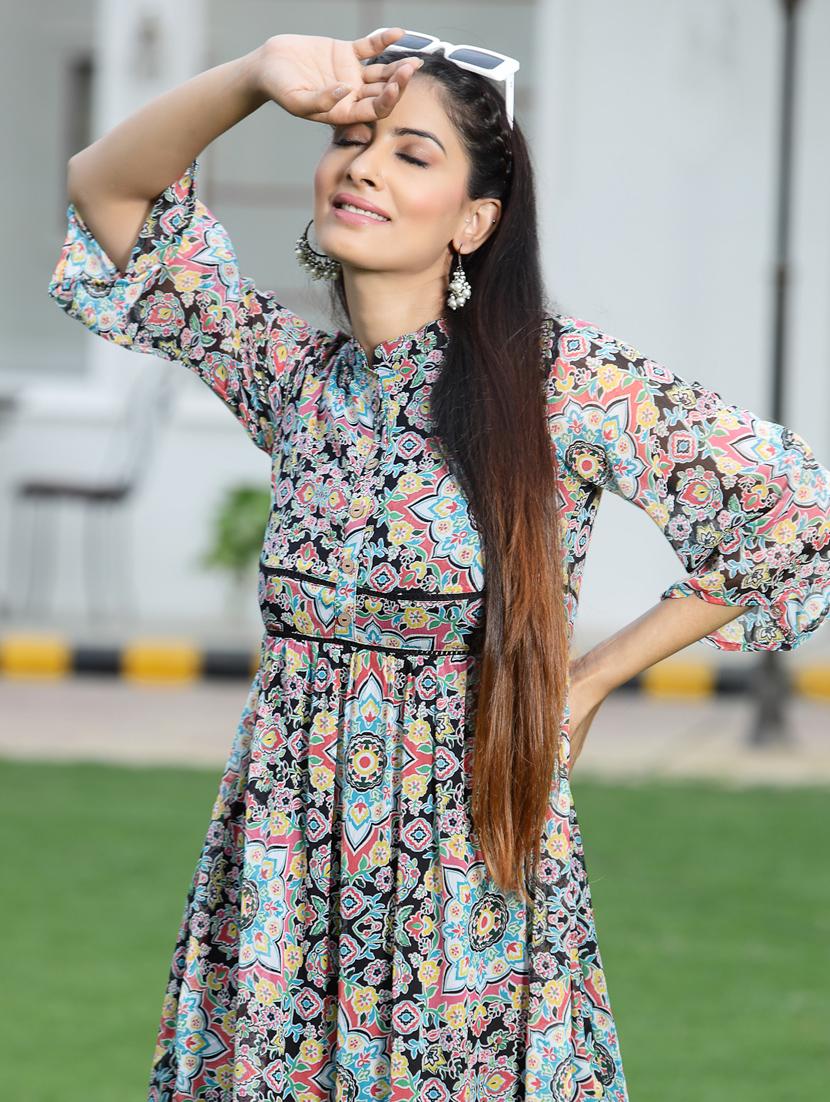 printed tiered ethnic dress - 18465707 - Zoom Image - 5