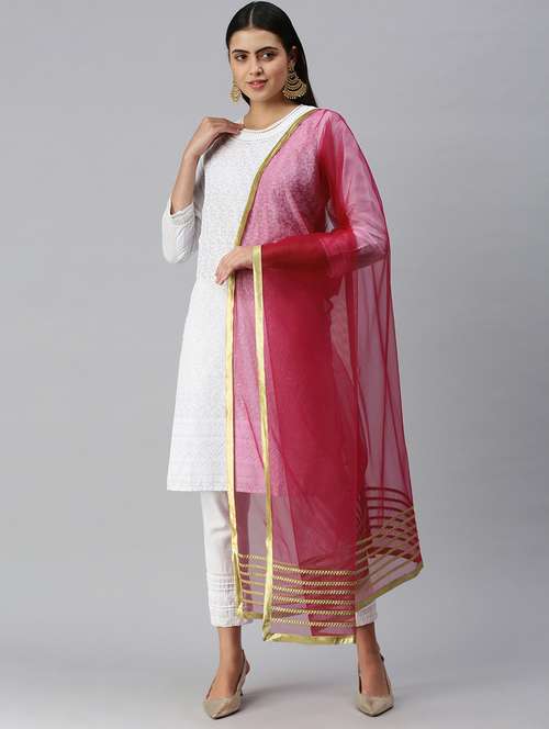  gotta patti net dupatta - 18468966 - Very Small Image - 1