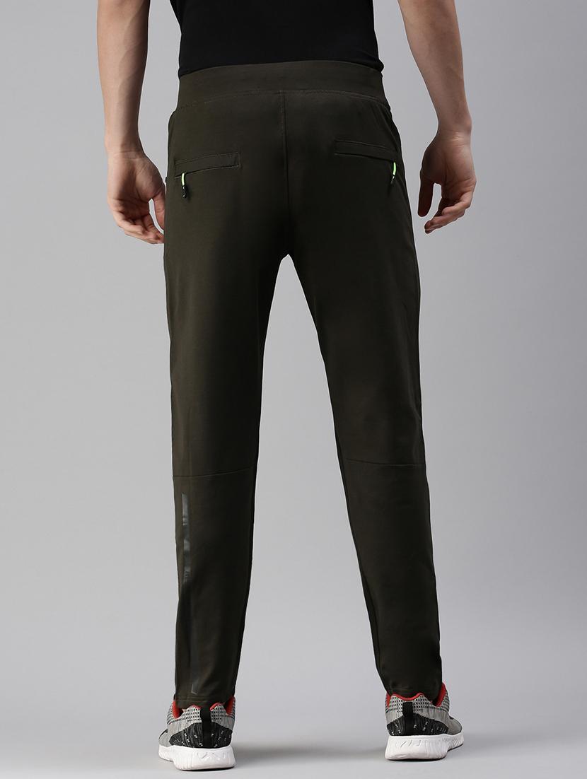 olive green solid track pant - 18476612 - Standard Image - 2