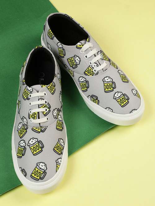 mens grey printed slip on sneaker - 18477318 - Very Small Image - 1