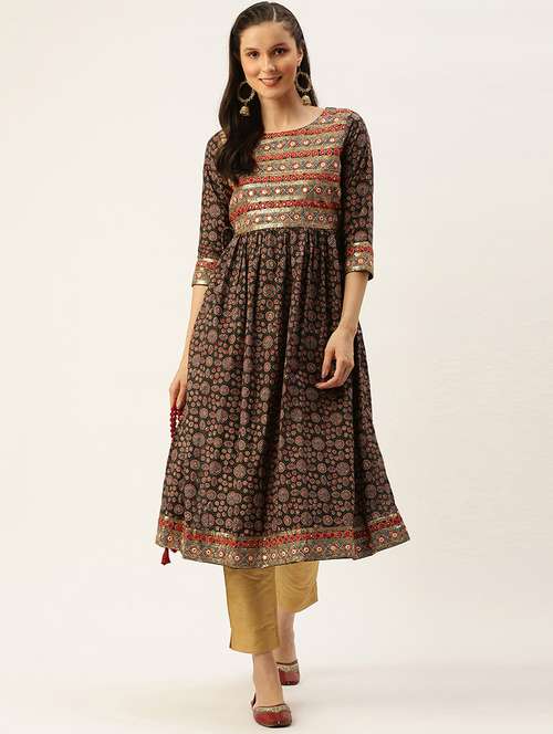 women's flared kurta - 18480652 - Very Small Image - 1
