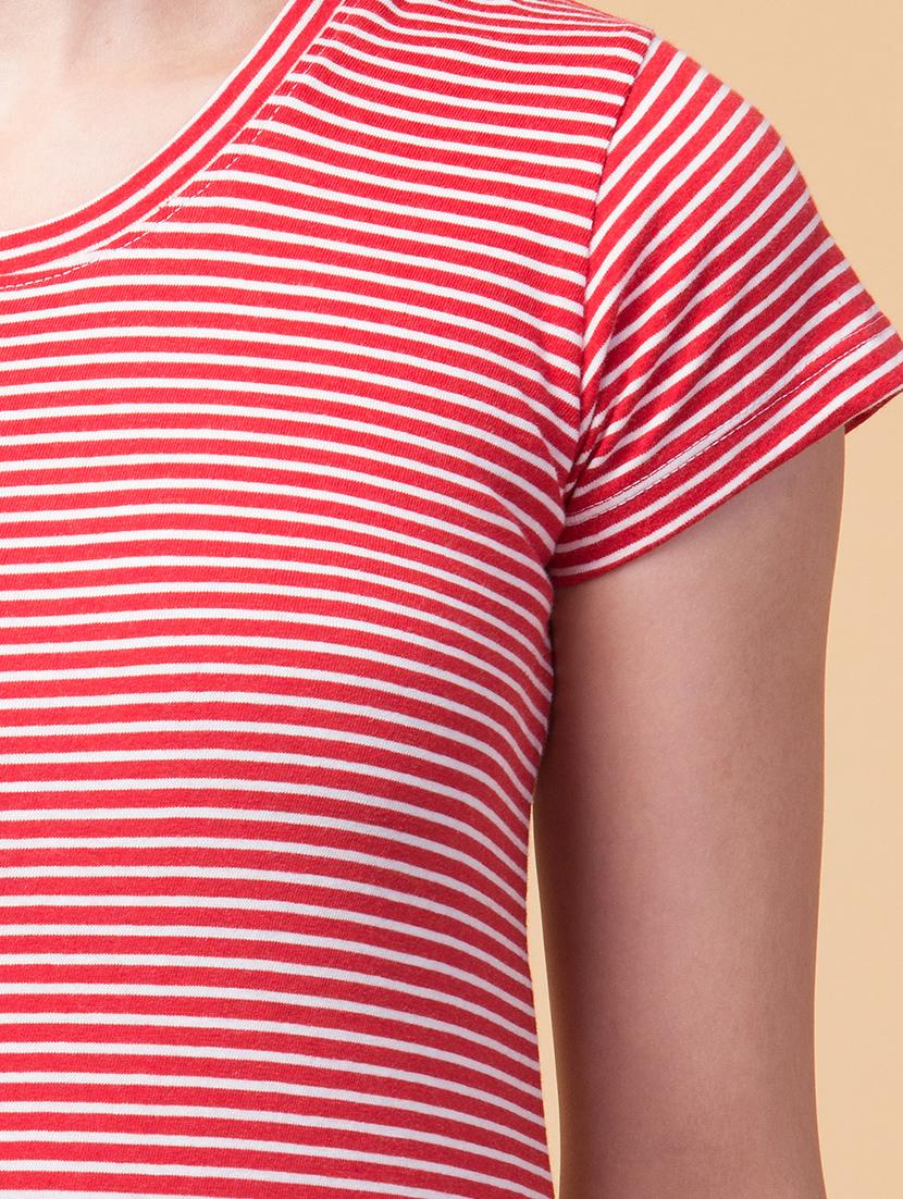 round neck striped regular tee - 18509990 - Standard Image - 4