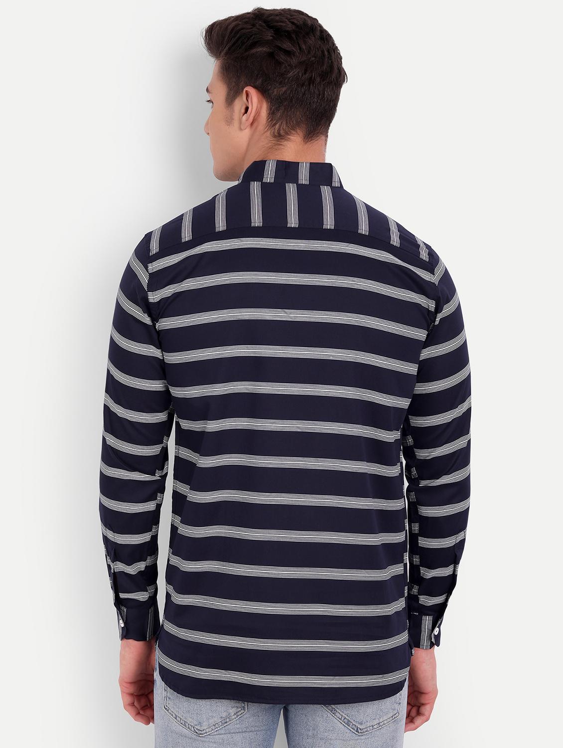 navy blue cotton short kurta - 18519119 - Zoom Image - 2