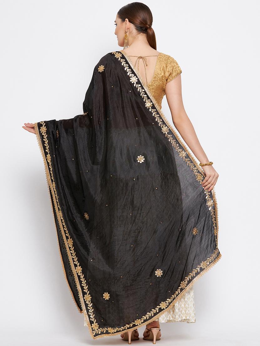 black silk blend dupatta - 18519298 - Standard Image - 2
