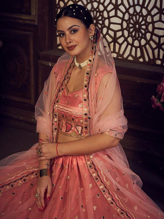 sequined semi-stitched lehenga choli with dupatta - 18520165 - Standard Image - 2