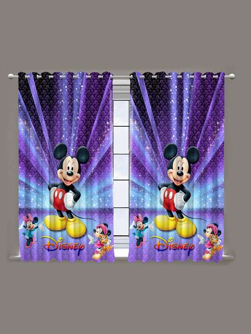 digital print window curtains set of 2 pcs (mickey mouse, 7 x 4 feet) home du00e9cor - 18534647 - Very Small Image - 1