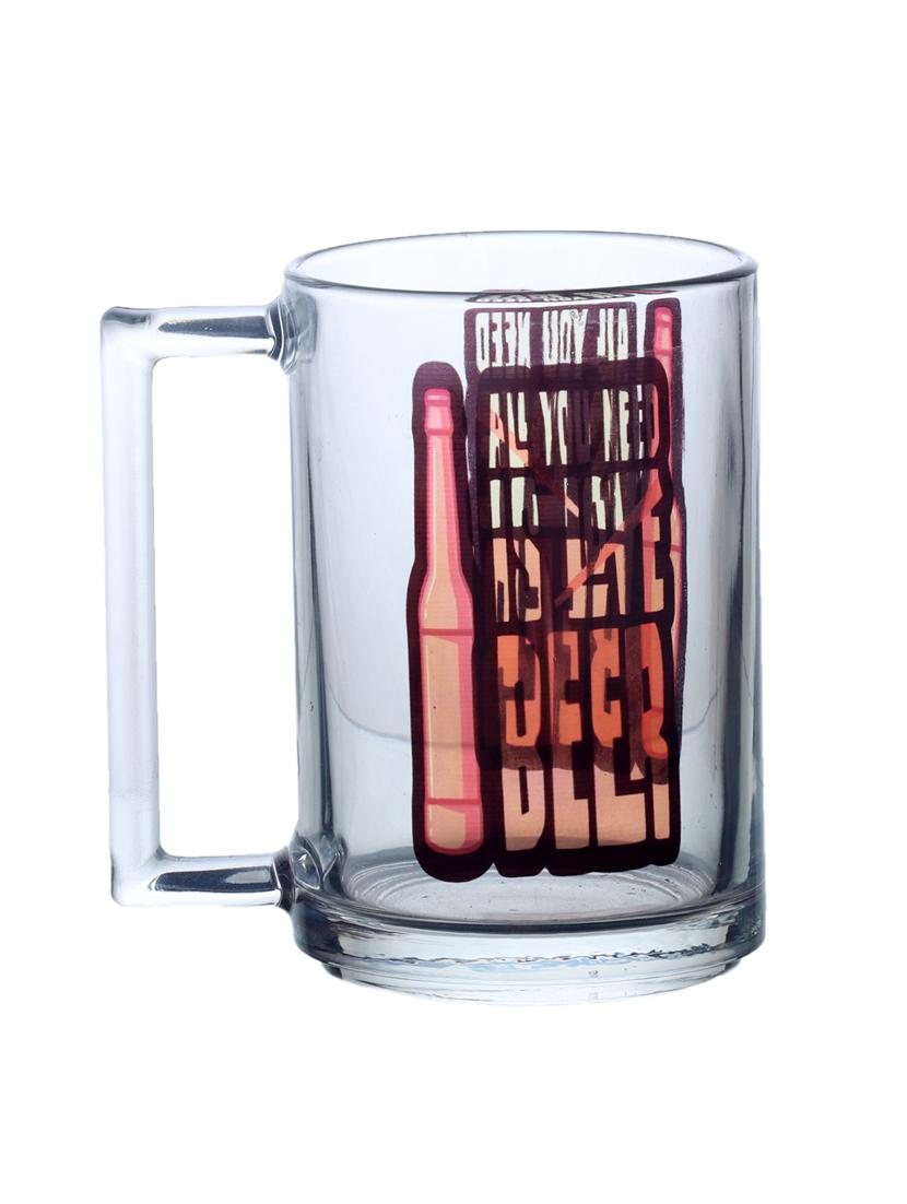 ceradeco set of 2 transparent printed beer mugs - 18538310 - Zoom Image - 2