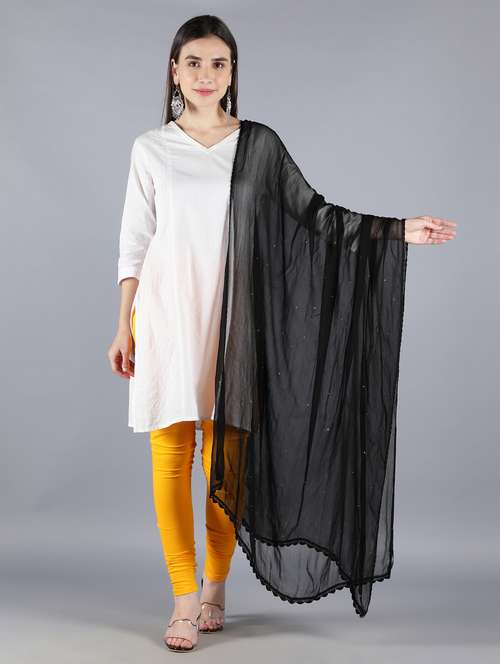 plain dupatta with mukaish work  - 18546912 - Very Small Image - 1