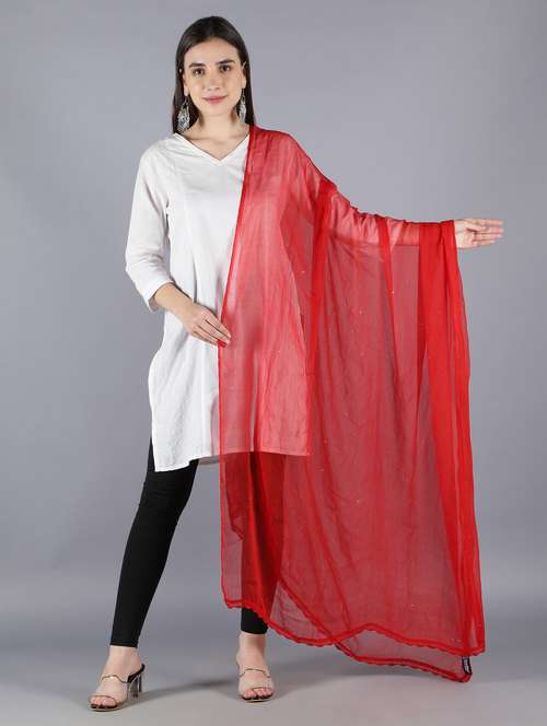 plain dupatta with mukaish work  - 18546914 - Very Small Image - 1