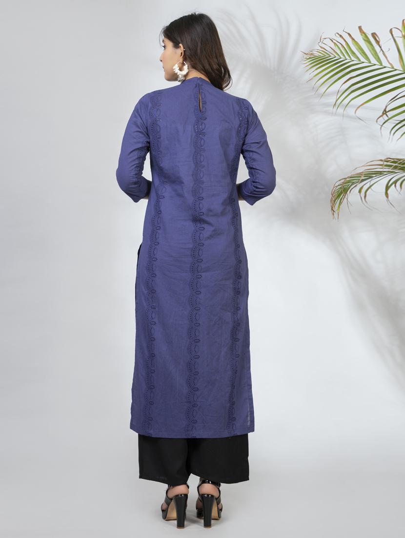 women's straight kurta - 18566599 - Standard Image - 3