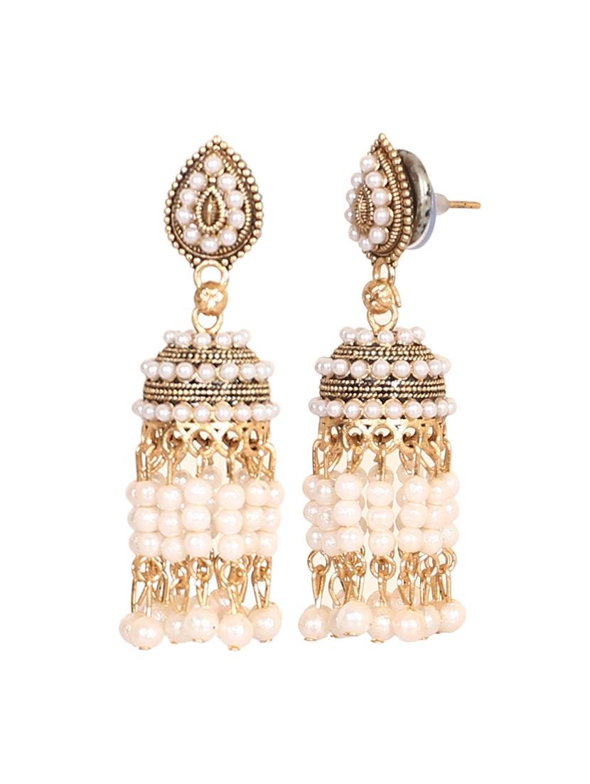 gold plated jhumka earring - 18570331 - Standard Image - 2