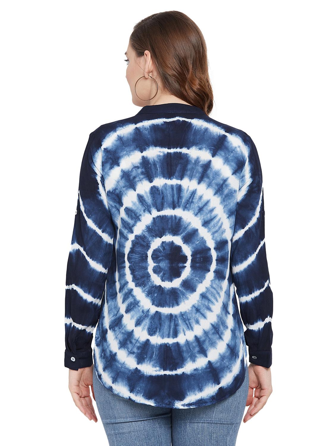 blue rayon regular shirt - 18579223 - Zoom Image - 3