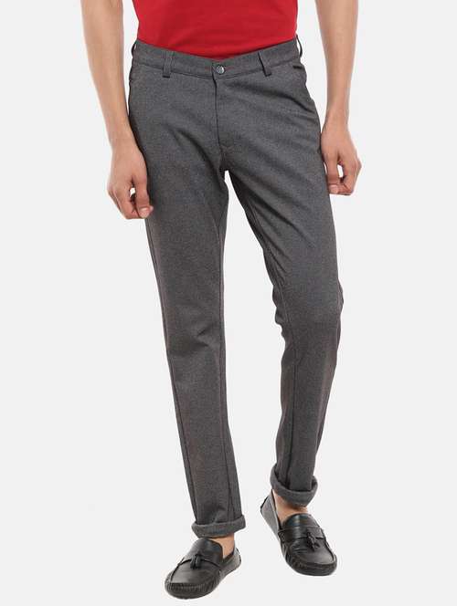 striped flat front casual trouser - 18615991 - Very Small Image - 1