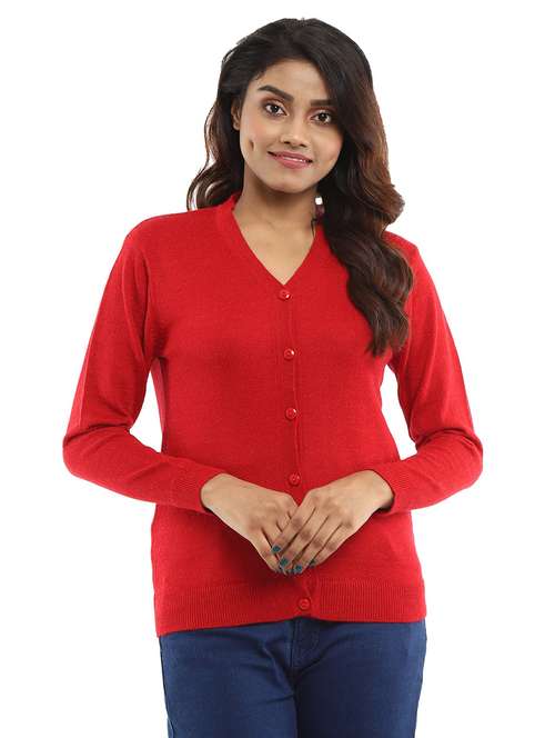 v-neck solid cardigan - 18616748 - Very Small Image - 1