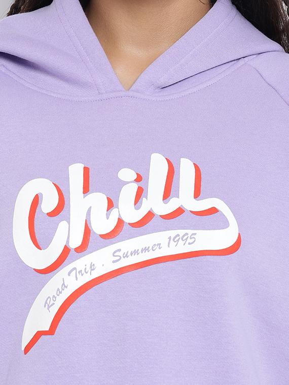 chest print hood neck sweatshirt - 18633583 - Zoom Image - 4