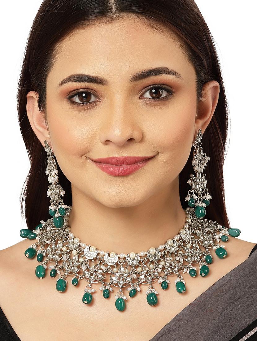 silver plated necklaces and earring set - 18636051 - Zoom Image - 5