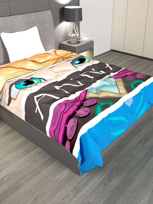 home plus studio  microfibre 150 gsm reversible single bed comforter all-weatherblanket light weight quilt duvet, multicolor - 18640214 - Very Small Image - 1