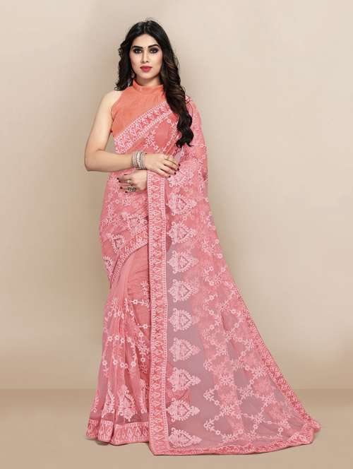 women's embroidered saree with blouse - 18642576 - Very Small Image - 1