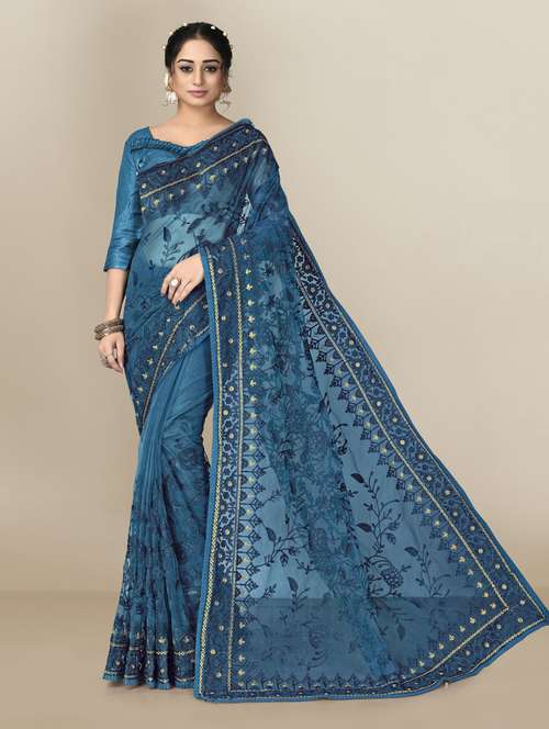 women's embroidered saree - 18642748 - Very Small Image - 1
