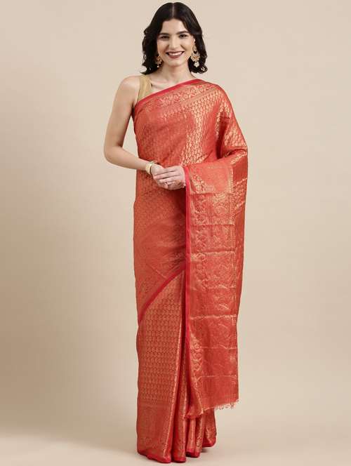 women's self design maroon colored saree with blouse - 18643312 - Very Small Image - 1