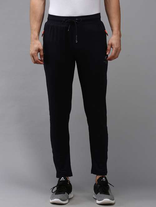 mid rise solid full length track pant - 18651034 - Very Small Image - 1