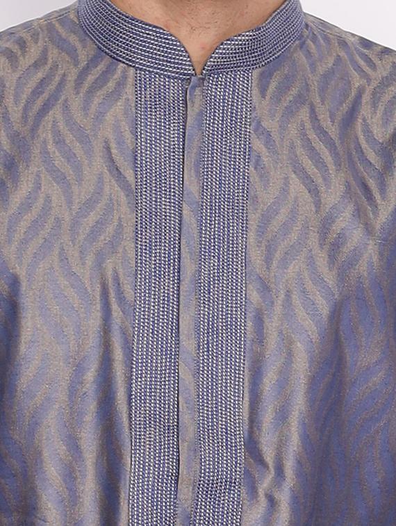 blue cotton long kurta - 18677935 - Standard Image - 3