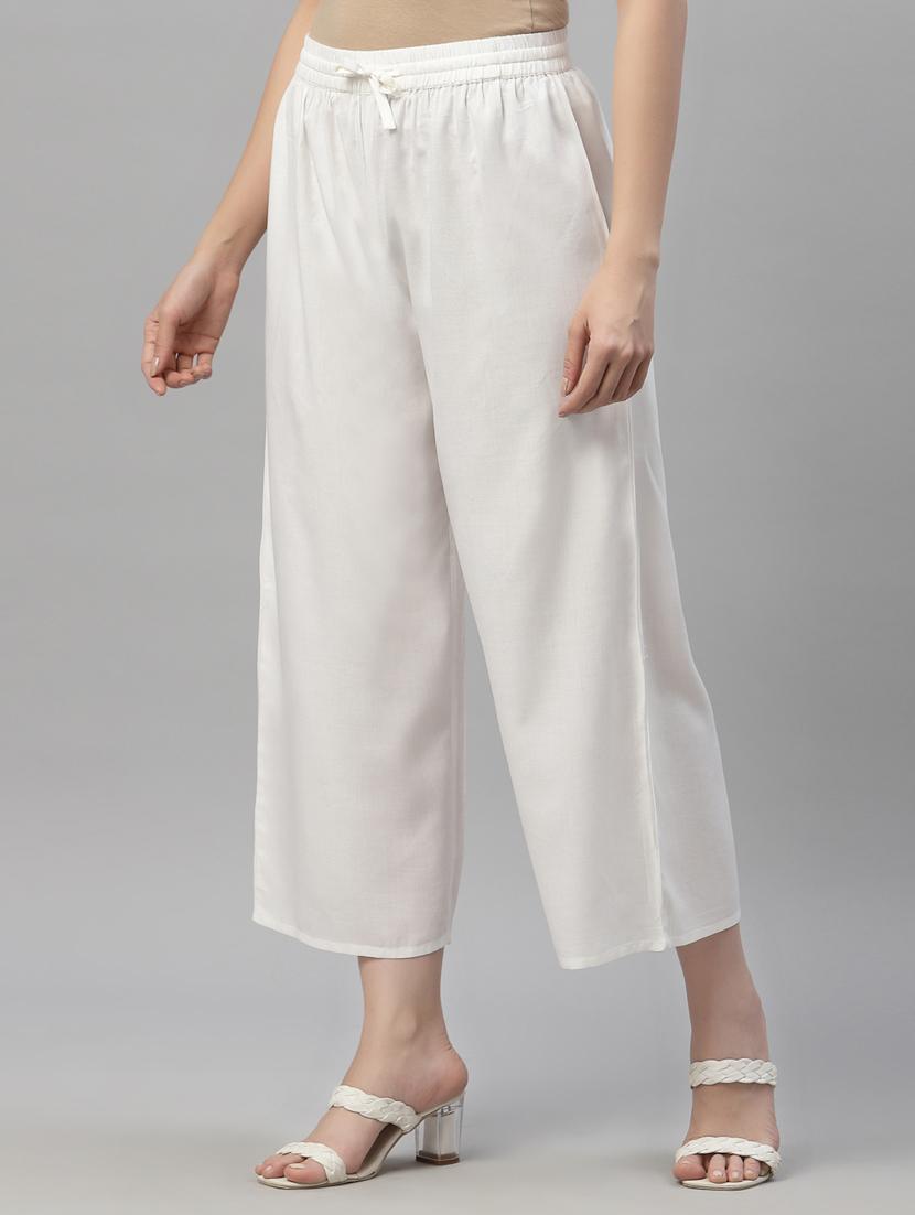 women solid wide leg palazzo - 18699899 - Zoom Image - 2