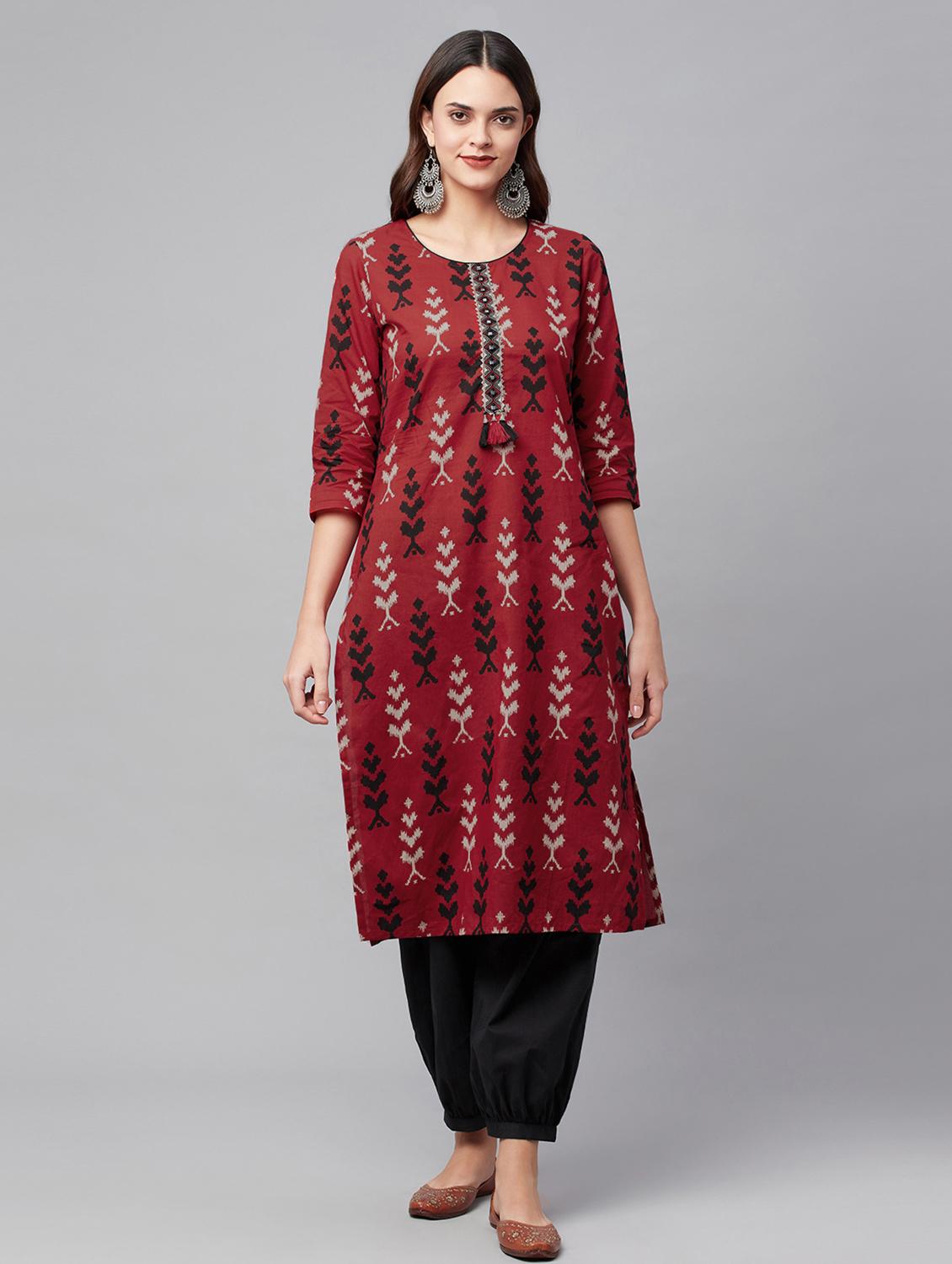 printed kurta salwar set - 18739074 - Standard Image - 2
