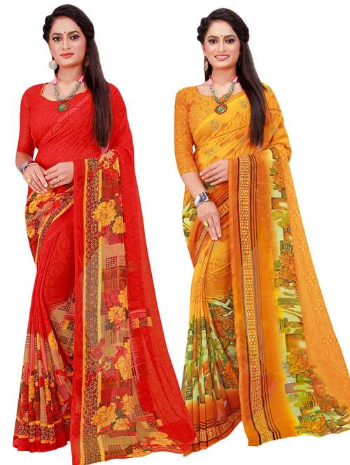 women's saree combo with blouse - 18742477 - Very Small Image - 1
