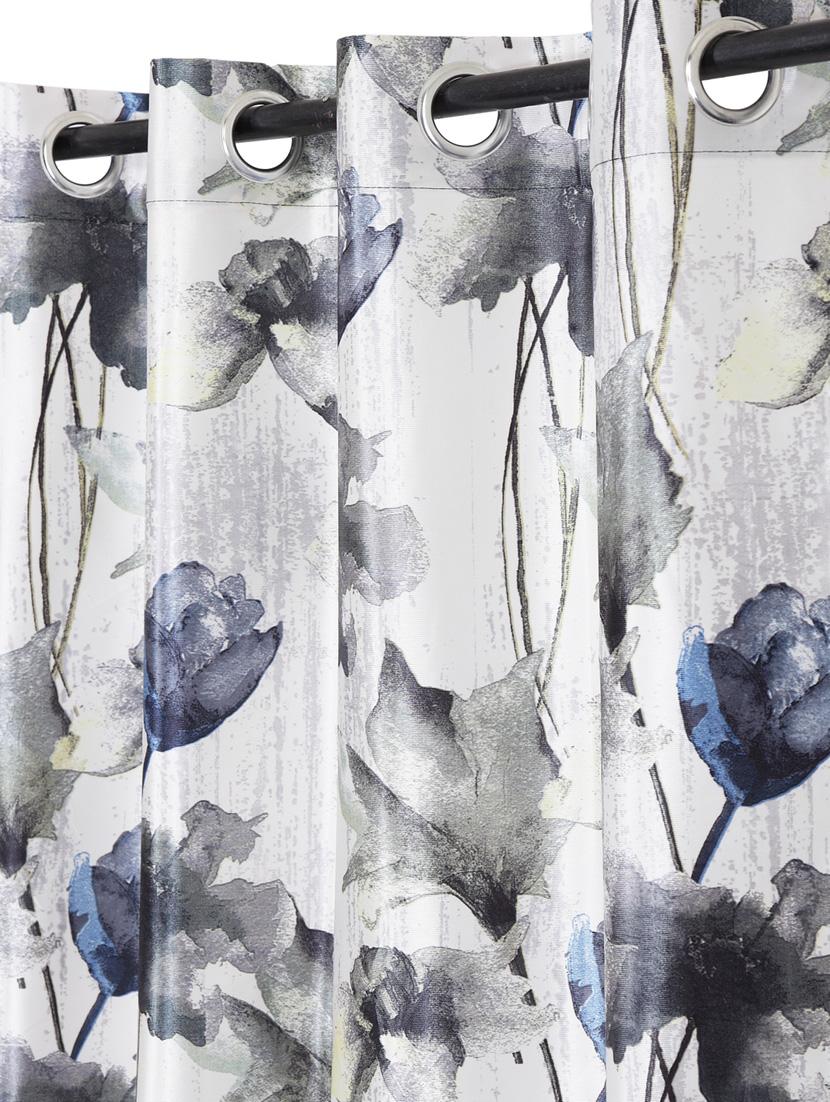 home sizzler abstract flower polyester semi-transparent curtains - 18743654 - Standard Image - 2