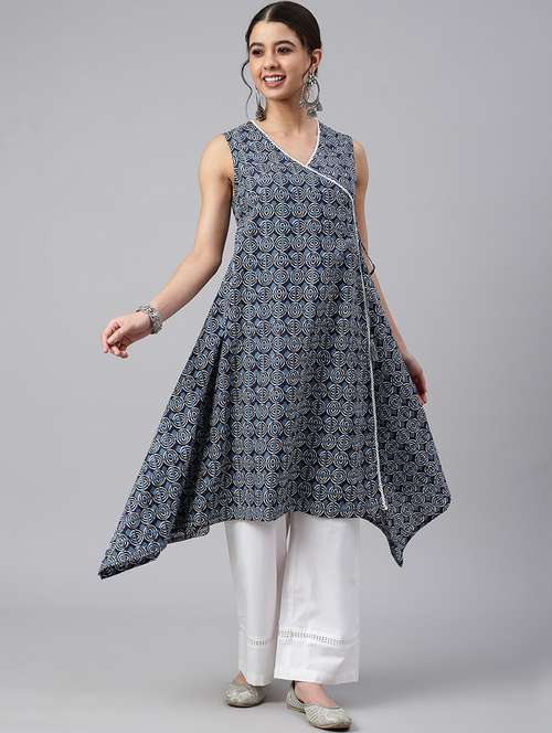 women's angrakha kurta - 18757916 - Very Small Image - 1