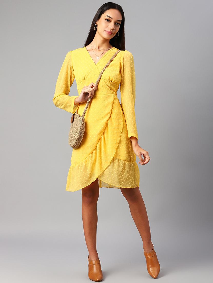 women's wrap swiss dots dress - 18765454 - Standard Image - 3