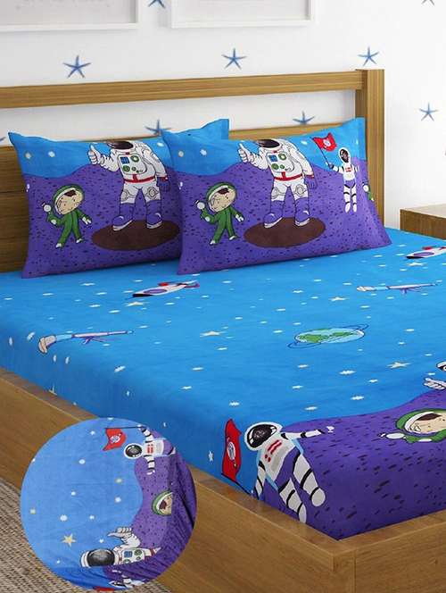 printed bedsheet with pillow cover - 18791044 - Very Small Image - 1
