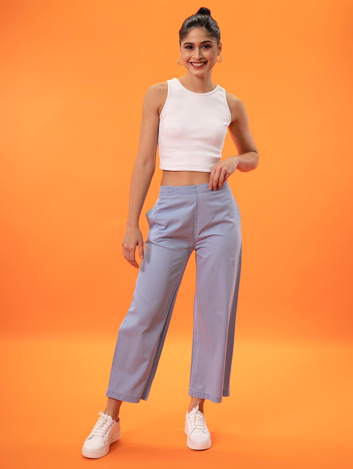 light blue denim palazzos - 18902692 - Zoom Image - 3