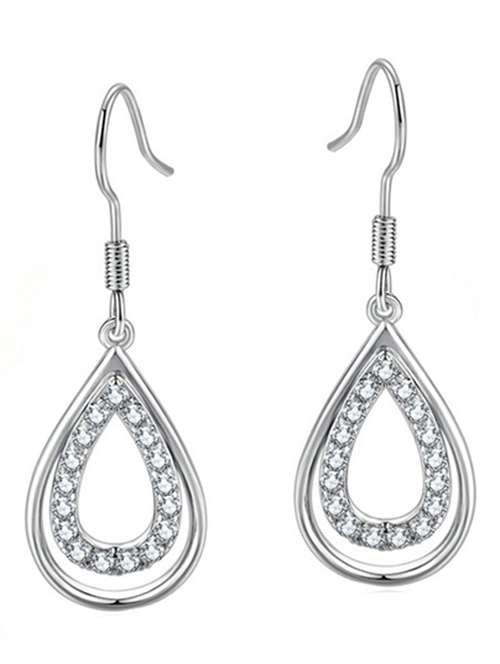 micro hollow water drop earrings  - 18910308 - Very Small Image - 1