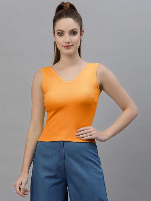 women's crop v neck top - 18949457 - Very Small Image - 1