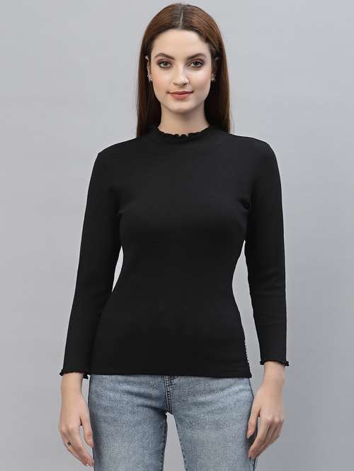 women's straight high neck top - 18949482 - Very Small Image - 1
