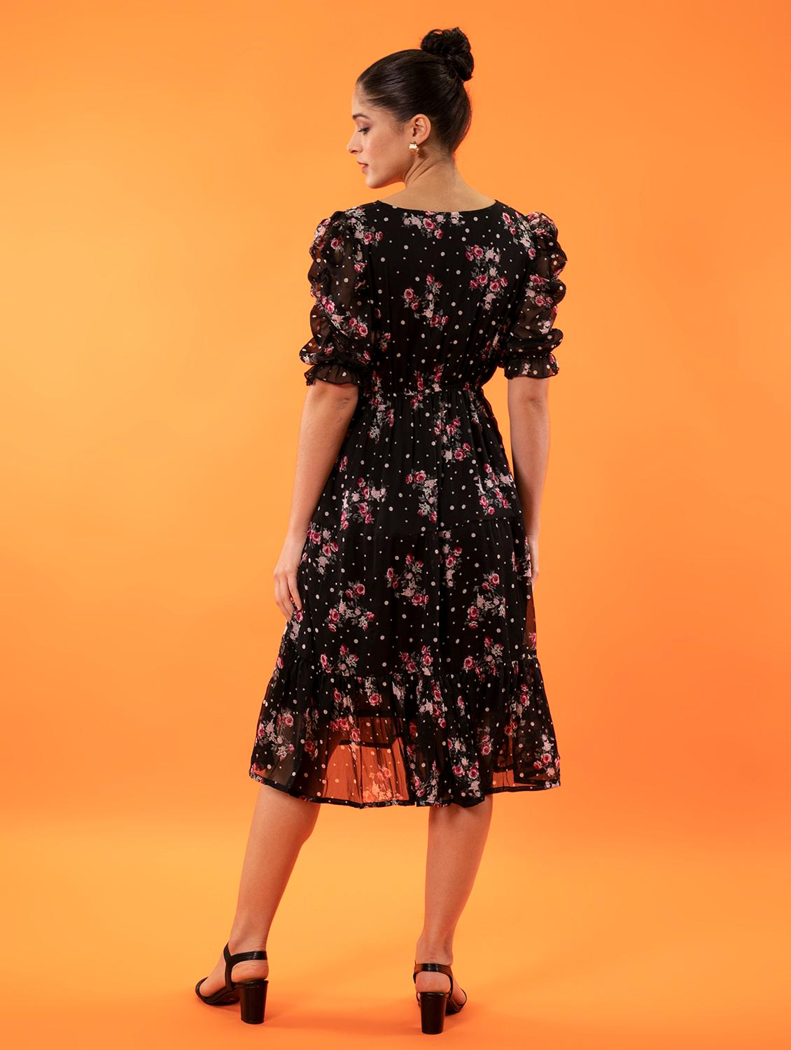 women's tiered dress floral dress - 19082421 - Standard Image - 3