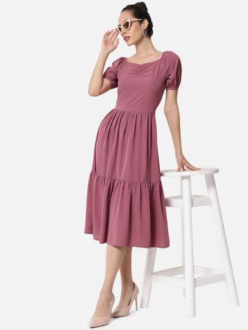 women's solid tiered dress  - 19082705 - Very Small Image - 1