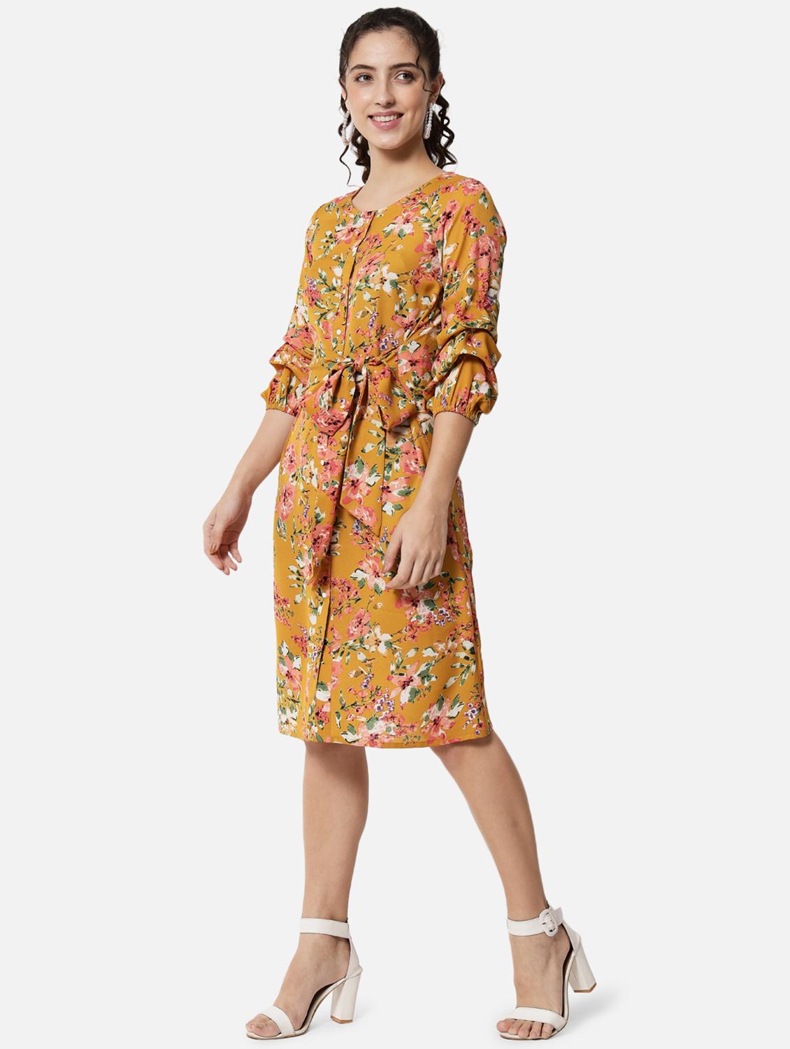 women's belted floral dress - 19082723 - Standard Image - 2