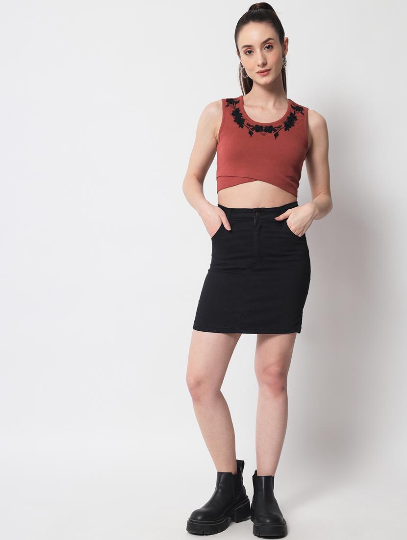 women's crop round neck top - 19101587 - Zoom Image - 4