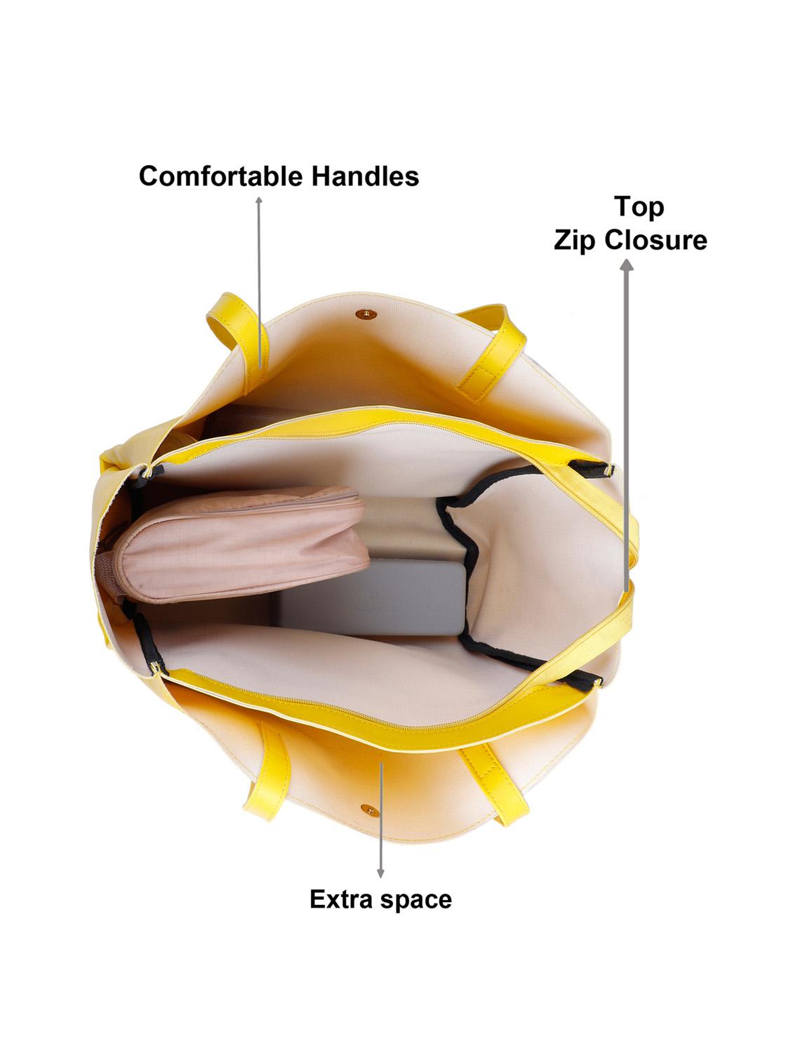 yellow solid tote bag - 19108423 - Zoom Image - 2