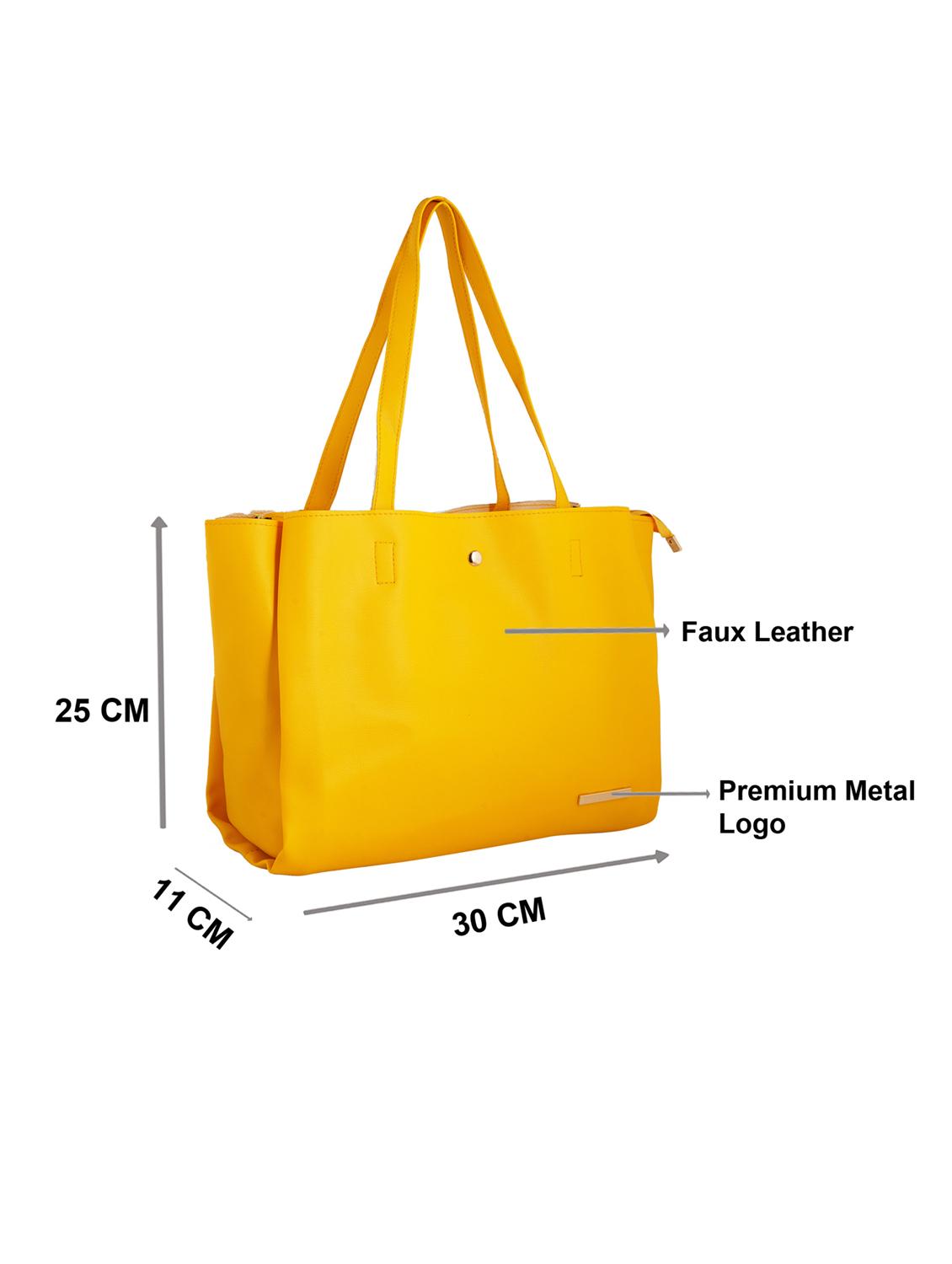 yellow solid tote bag - 19108423 - Standard Image - 5