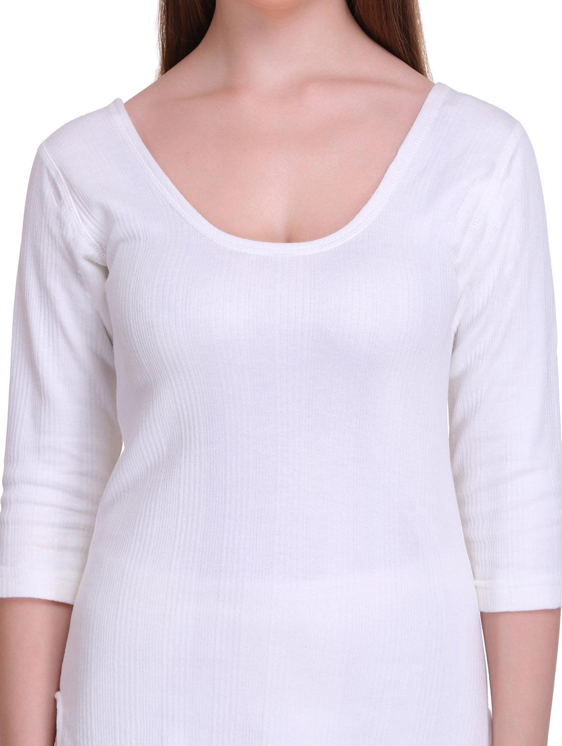 women's cotton solid thermal set - 19109655 - Standard Image - 3