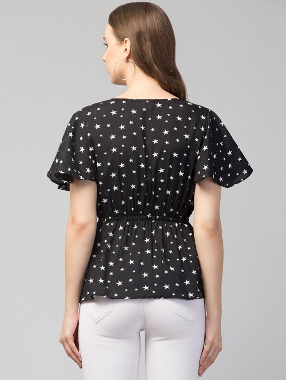 women's peplum overlap neck top - 19124212 - Standard Image - 2