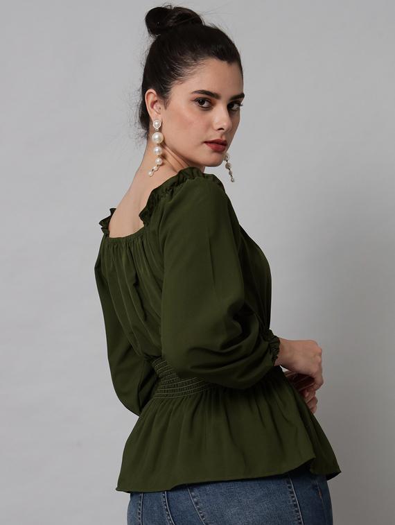 women's peplum square neck top - 19124236 - Zoom Image - 2