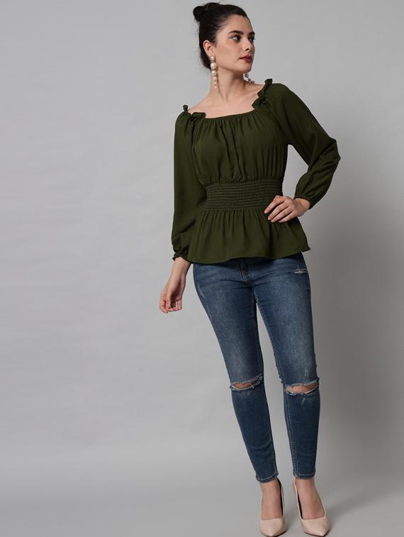 women's peplum square neck top - 19124236 - Zoom Image - 3