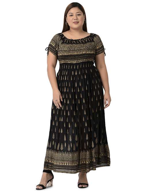 women black rayon maxi dress - 19126119 - Very Small Image - 1