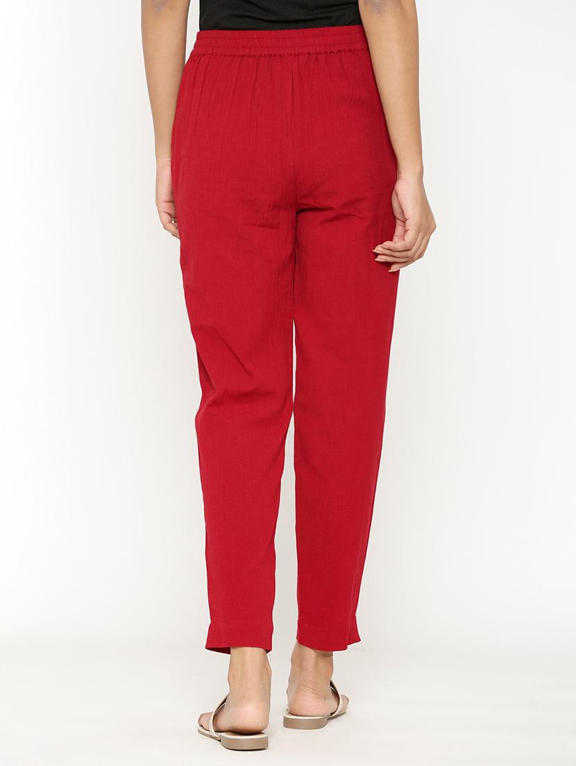 women solid cigarette pant - 19129022 - Standard Image - 2